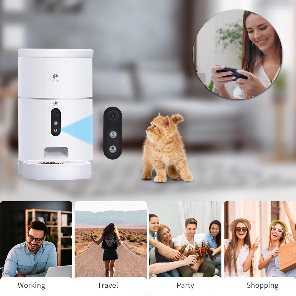 Smartpet Food Dispenser With Camera: App-Controlled Automatic Feeder For Dogs And Cats
