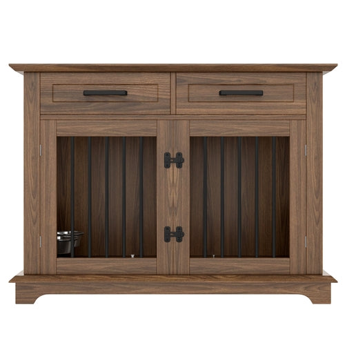 44.48' Large Dog Crate Furniture, Indoor Wooden Dog Kennel End Table