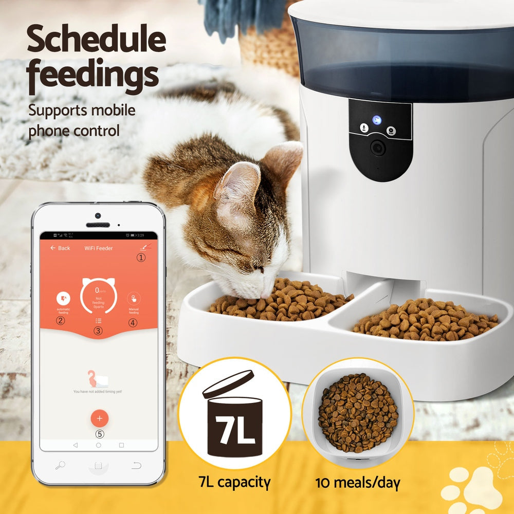 Smart Automatic Pet Feeder with HD Camera & Wi-Fi Control