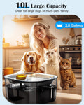 Stainless Steel Automatic Pet Water Fountain - 2.6 Gallon for Large Dog & Multi Pets