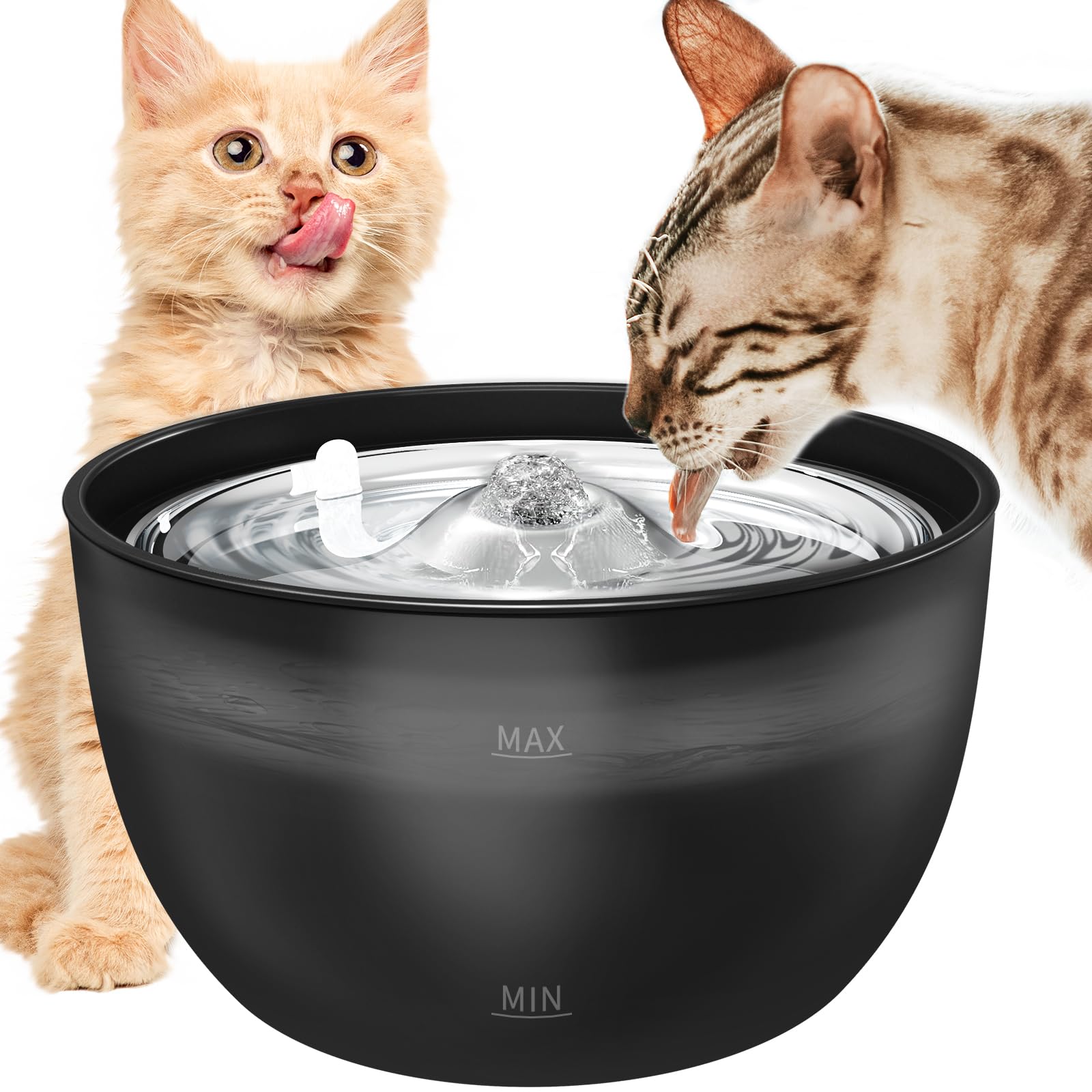 Stainless Steel Automatic Cat Water Fountain - 3L (102oz) Quiet Flow Design