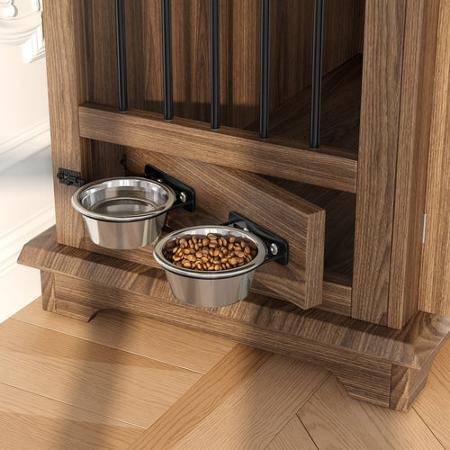 44.48' Large Dog Crate Furniture, Indoor Wooden Dog Kennel End Table