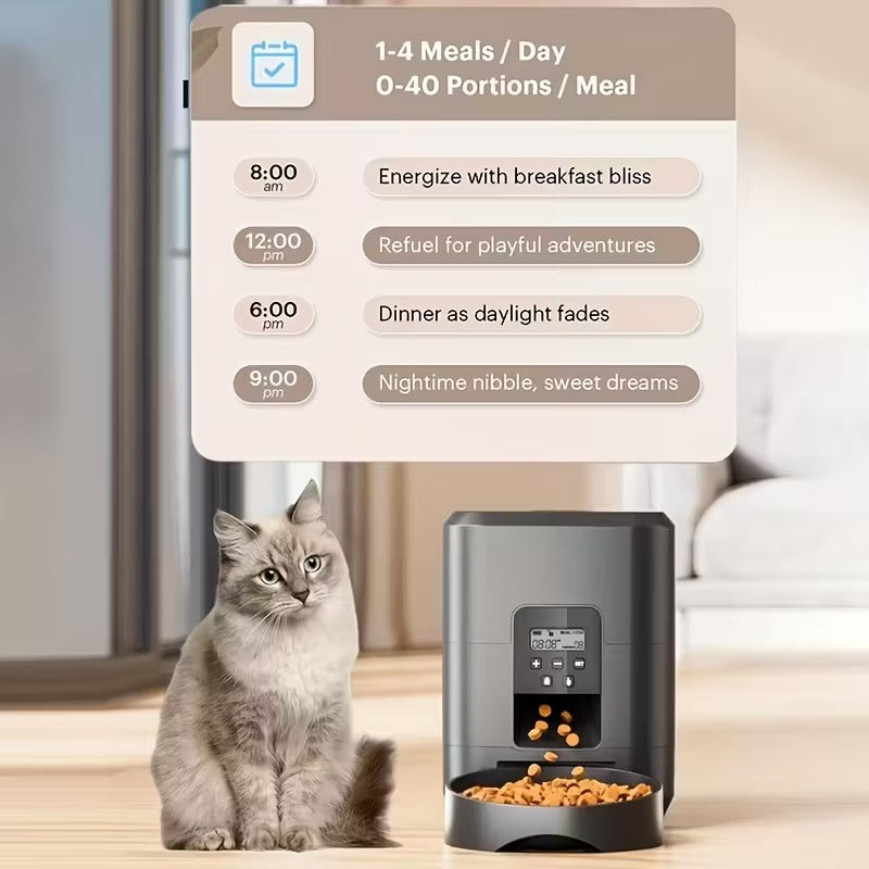 NNETM Automatic Pet Feeder with Touch Screen for Cats & Dogs