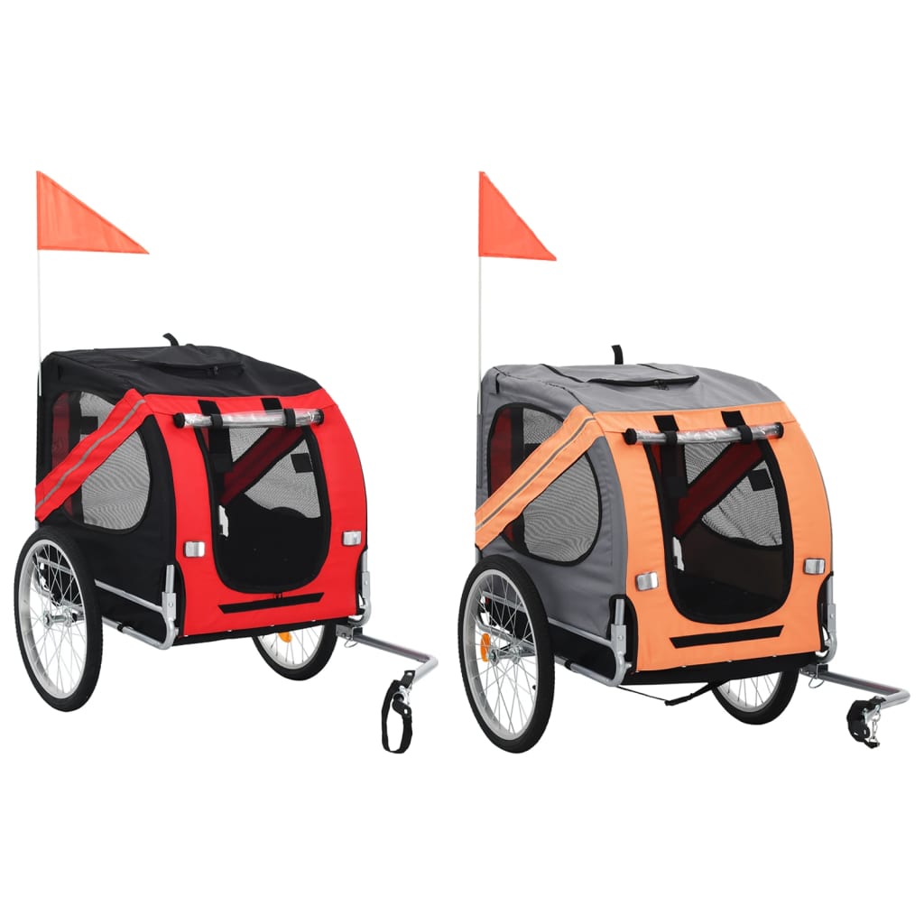 vidaXL Pet Bike Trailer Foldable Dog Bicycle Carrier Dog Buggy Cart for Bike